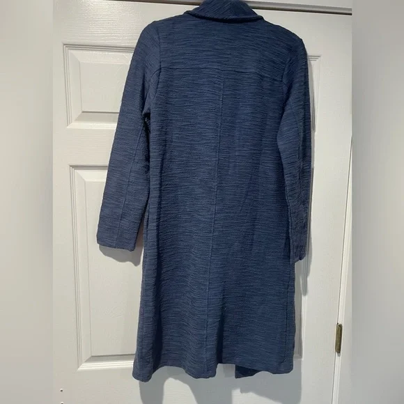 Steve Madden Slub Knit Blue Draped Cardigan - Picture 3 of 5